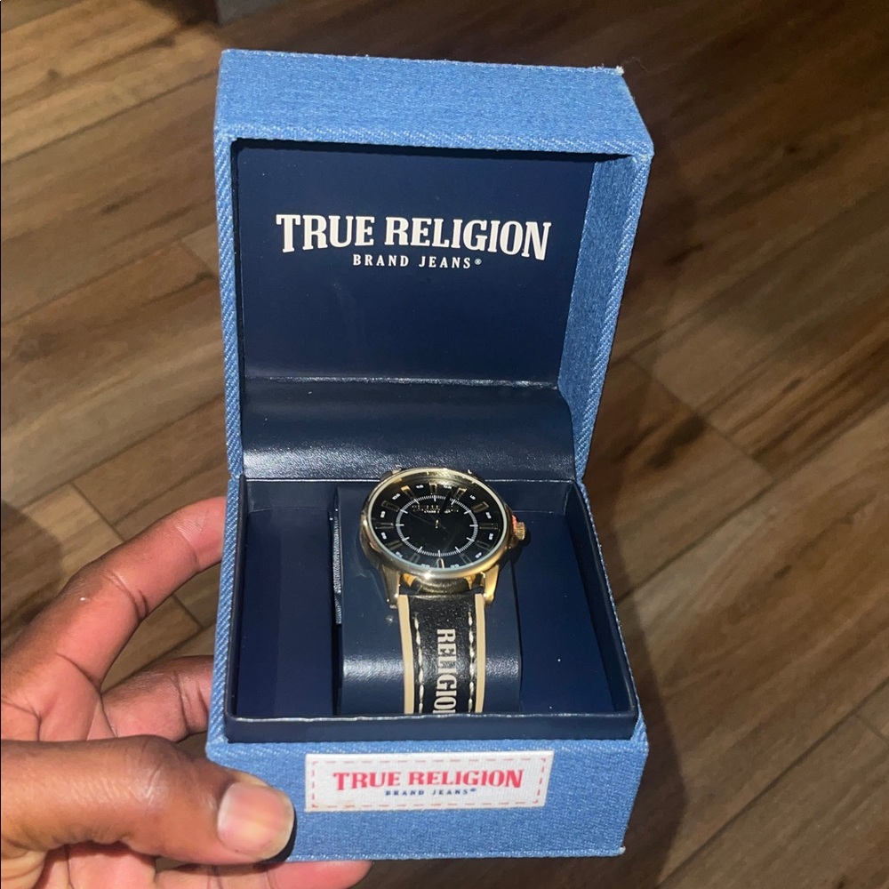 True Religion Black and Gold Watch